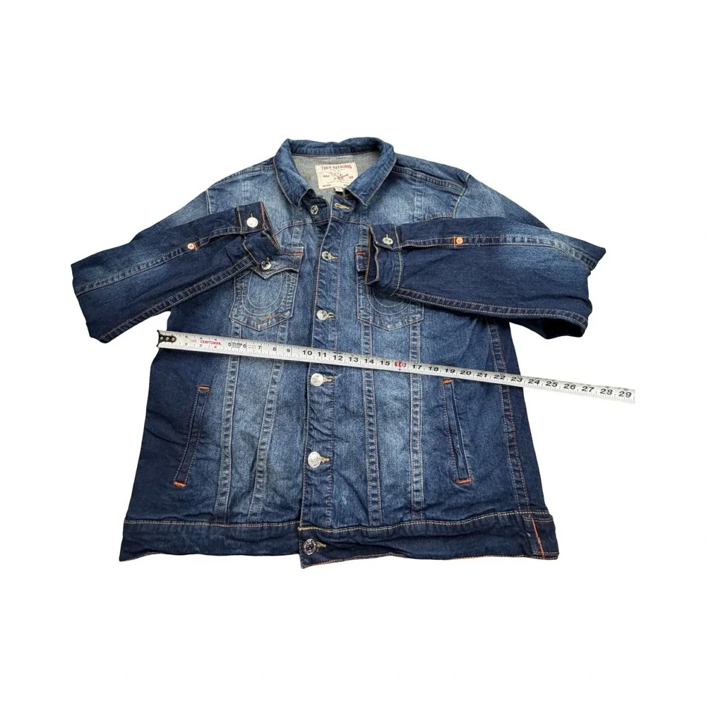 True Religion Jimmy Jacket Mens 2XL Blue Denim Trucker Western Workwear